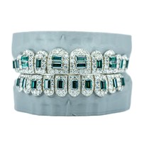 Grillz personnalisés en argent sterling 925 avec moissanite taille brillant sertie clos, style Hip Hop pour rappeurs, bijoux pour hommes et femmes, idéal pour les fêtes