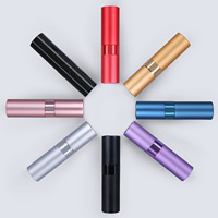 Flacon pulvérisateur de parfum rechargeable en aluminium mat noir doré portable de 10 ml, avec pompe à pression, A888
