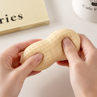Jouet Squishy Cacahuète à Remontée Lente en PU, Jouet Anti-Stress à Presser, Fidget Sensoriel de Bureau pour Enfants et Adultes