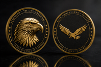 Pièce de monnaie commémorative personnalisée en métal plaqué or avec tête d'aigle 3D, cadeau d'entreprise pour la motivation