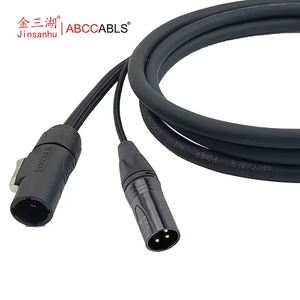 Câble <span class=keywords><strong>hybride</strong></span> combiné PowerCon + <span class=keywords><strong>XLR</strong></span> 3P/5P 2-en-1, alimentation intégrée et combo DMX/Signal/Microphone pour équipement de scène - Product Image 5