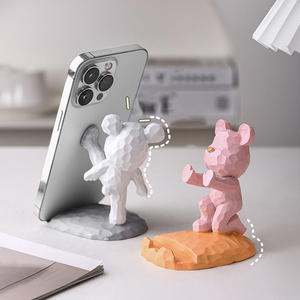 Yaratıcı ve Sevimli Ayı Art Deco Natürmort Reçine Telefon Standı Masaüstü Dekorasyonu - Product Image 6