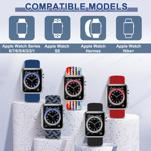 Correa de reloj de repuesto de nailon elástico con hebilla ajustable para Apple Watch Series 10 9 8 7 6 5 4 3 <span class=keywords><strong>SE2</strong></span> SE Ultra 2 1 correa de banda - Product Image 2