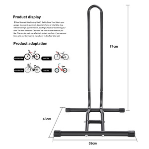 <span class=keywords><strong>Portabici</strong></span> da Pavimento a L Facile da Montare, Design Smontabile, Finitura Verniciata a Polvere, Attrezzi Inclusi per Interni - Product Image 2