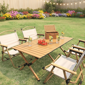 Conjunto de Muebles Plegables Modernos para Exteriores, Estructura de Aluminio, <span class=keywords><strong>Asientos</strong></span> de Lona Transpirable para Campamento/Eventos en el Jardín - Product Image 1