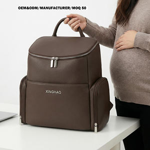 <span class=keywords><strong>Sac</strong></span> <span class=keywords><strong>à</strong></span> <span class=keywords><strong>dos</strong></span> de maternité et de voyage en cuir PU personnalisé pour maman, grand format, portable, pour poussette et articles de puériculture - Product Image 1