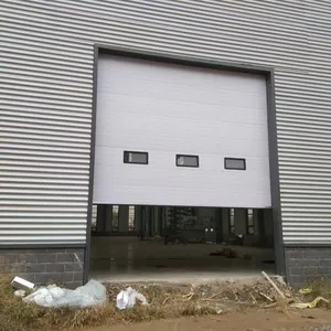 Puerta de garaje comercial resistente Puerta de garaje electrónica Puerta de entrada de aluminio industrial comercial de 12 pies de ancho