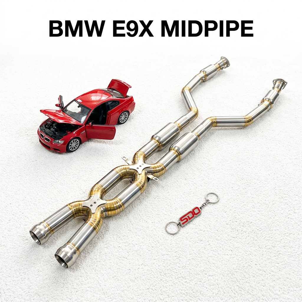VantaFlow Racing Titanium Exhaust Mid-pipe With Catalyst Downpipe for BMW M3 E90 E92 E93 4.0L 2007-2013 X-Pipe Scavenge Design