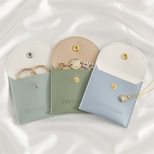 Bolsas de Joyería de Piel Sintética Verde al por Mayor con Botón, Bolsas de Piel Sintética para Pulseras y Anillos con Logotipo Impreso - Product Image 5