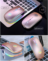 Mouse Gaming Nirkabel RGB Laris Manis, Mouse Kantor, Aksesoris Laptop, Senyap, Dapat Diisi Ulang, Lampu LED Menyala, Mouse Gaming Pintar A2