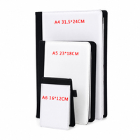 Carpeta Portafolio A4 en Blanco para Sublimación con Bloc de Notas Recargable, Ranura para Tarjetas y Soporte para Bolígrafo