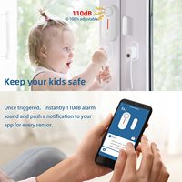 Alerte de sécurité domestique alarme de sécurité détecteur de capteur de porte Wifi, capteur d'ouverture ou de fermeture de porte de fenêtre sans fil intelligent fonctionne avec Alexa