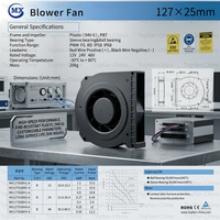 Ventilateur soufflant DC haute pression 127 mm 120x120x25 mm 12V en plastique silencieux OEM 5300 tr/min 43,1 CFM
