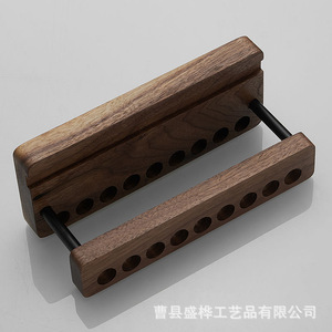 Wooden Desktop Pen Holder Phone Stand Square <b>Solid</b> <b>Wood</b> Storage Rack Office <b>Desk</b> Organizer With Digital Printing Logo - Product Image 5