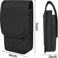Dubbele laag telefoonholster voor 2 telefoons met klittenbandsluiting, telefoonhoesje voor heren, universele pasvorm, heuptas voor reizen & dagelijks gebruik