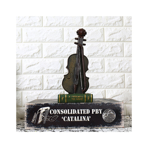 Résine créative artisanat vieux violon <span class=keywords><strong>tuba</strong></span> instrument ornement rétro café et bar objet décoratif - Product Image 6
