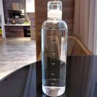 Prix d'usine Logo personnalisé 500ml Bouteille d'eau en verre à la mode à haute teneur en borosilicate
