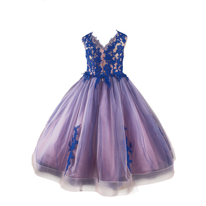 Abiti da festa per bambini vestiti lunghi blu Royal per bambine - Product Image 3