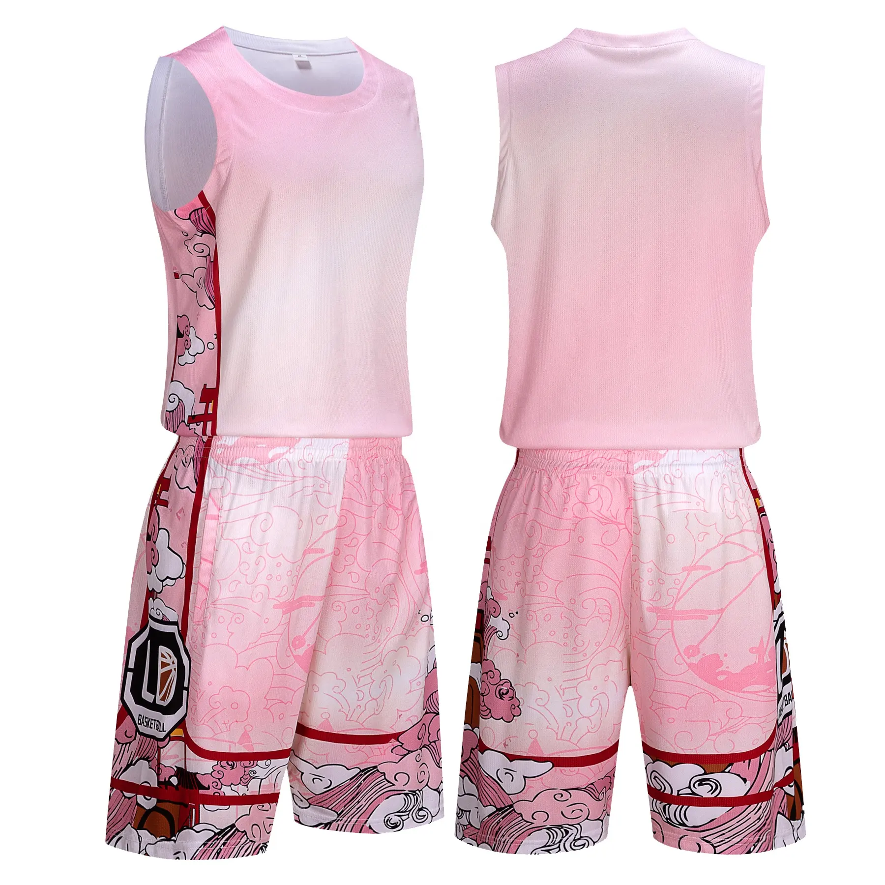 Đồng phục bóng rổ nữ thiết kế đồng phục bóng rổ màu hồng Đồng phục đào tạo bóng rổ Thanh Niên