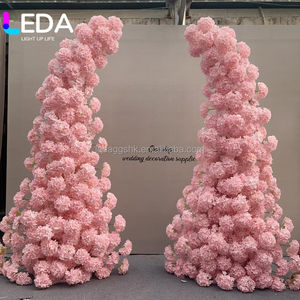 Arco de Flores Artificiales Personalizado al por Mayor de LEDA, Decoración de Boda con Flores Rosadas, Soporte para Arco de Fondo - Product Image 2