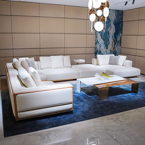 High Quality Genuine Leather Modular Italian Modern Luxury Body Sectional <b>Sofa</b> Villa - Product Image 2