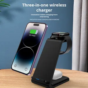 Cargador inalámbrico 3 en 1 con soporte multifunción QC3.0 y Puerto tipo C para auriculares de reloj otros dispositivos 2013 <span class=keywords><strong>Dodge</strong></span> Charger - Product Image 2