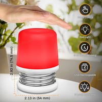 Veilleuse LED USB rechargeable LOHAS, couleur rouge, à pression, à intensité variable, design moderne pour chambre d'enfant, salle de bain
