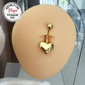 Anneau de nombril en forme de cœur de haute qualité Freya, en acier inoxydable, anneaux flottants pour le nombril, bijoux de piercing pour femmes - Product Image 6