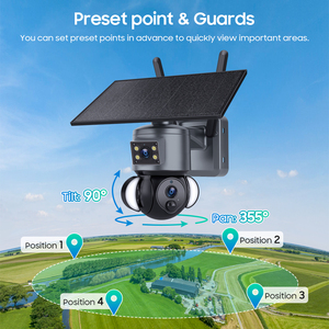 Caméra de sécurité solaire extérieure Ubox IP65 6MP avec vision nocturne couleur 24/7, double objectif, Wi-Fi sans fil et 4G, alimentation solaire - Product Image 6