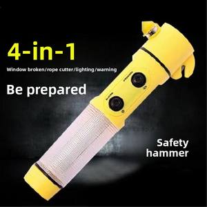 Marteau de sécurité multifonctionnel quatre en un <span class=keywords><strong>pour</strong></span> voiture Brise-vitre et lampe de poche d'urgence Outil d'évasion Marteau d'évasion - Product Image 1