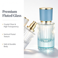 Flacon pulvérisateur de parfum vide en verre côtelé avec logo personnalisé, rechargeable, pour l'emballage de parfum