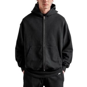Sudadera con Capucha Personalizada Unisex de Algodón para Hombre y Mujer, Sudadera con Cierre, Estilo Urbano, Sudadera Negra con Doble Cierre - Product Image 1