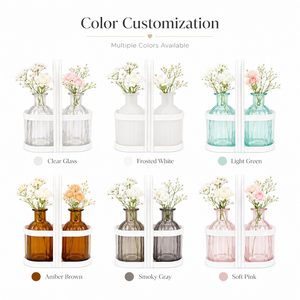 Vaso in Vetro Doppio Trasparente con Supporto in Metallo <span class=keywords><strong>Bianco</strong></span>, Porta Fiori per Tavoli da Matrimonio e Decorazioni per la Casa, Fornitore all'Ingrosso per l'Esportazione - Product Image 3