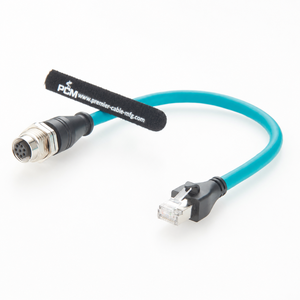 M12 A-Code <span class=keywords><strong>8</strong></span>-<span class=keywords><strong>Pin</strong></span> Buchse auf RJ45 Stecker CAT6A SFTP Abgeschirmtes Panelmontage-Schottwandkabel für GigE Vision Industrielles Ethernet 1Gbps - Product Image 4