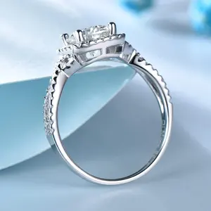 Fabrika toptan sıcak satış 925 ayar gümüş düğün ve nişan yüzüğü moda lüks klasik sonsuzluk pırlanta yüzük