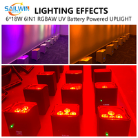6*18W 6 en 1 Focos LED Inalámbricos Recargables con Batería, Control por APP DMX512, Iluminación Profesional para Escenarios RGBWA+UV, DJ, IP33, Alto CRI
