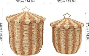 Panier de rangement multifonction en corde de coton tressée pour étagères, serviettes, vêtements, jouets, livres, linge - Product Image 2