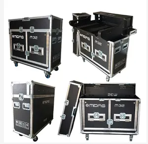 new design audio mixer rack flight case with workstation box for 32 channels mixer