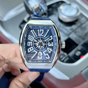 นาฬิกาข้อมือผู้ชายสุดหรู รุ่น Yachting Tonneau ปี 2026 ตัวเรือนสแตนเลส หน้าปัดสีน้ำเงิน ดีไซน์เข็มทิศ สายหนัง นาฬิกาสปอร์ต - Product Image 1