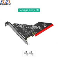 PCI-E 4.0 16X ke 4 * Oculink SFF-8612 Konektor Adaptor Kartu Ekspansi Riser Dukungan Motherboard PCIe X4X4X4X4 Bifurkasi