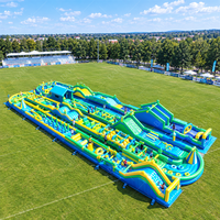 Nouveau design amusant, parcours d'obstacles gonflable pour adultes en plein air, parcours d'obstacles gonflable 5k