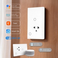 Smarte Steckdosen und Schalter Elektrische Thailand-Steckdose + 1-fach Smart WLAN-Schalter Tuya, Sprachsteuerung, Alexa Google Home