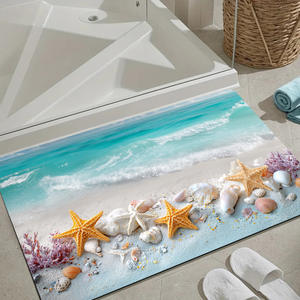 Alfombra de Baño Rectangular de Tierra de Diatomeas con Diseño Marino, Absorbente, Antideslizante, de Secado Rápido, Duradera y Moderna - Product Image 5