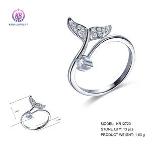 Kirin gioielli estivi 925 ipoallergenici gioielli in argento Non appannato animali pesca anello d'argento - Product Image 5