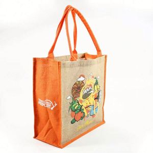 Sac de shopping en toile de jute recyclée personnalisé de haute qualité avec poignée, sac de shopping en toile de jute naturelle pliable et économique - Product Image 2
