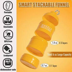 Fonwhy - Contenedor Portátil Personalizado de Plástico de 3 Capas Apilable Multifunción para Proteína en Polvo, Gimnasio, Viajes, con Embudo y Llavero - Product Image 3