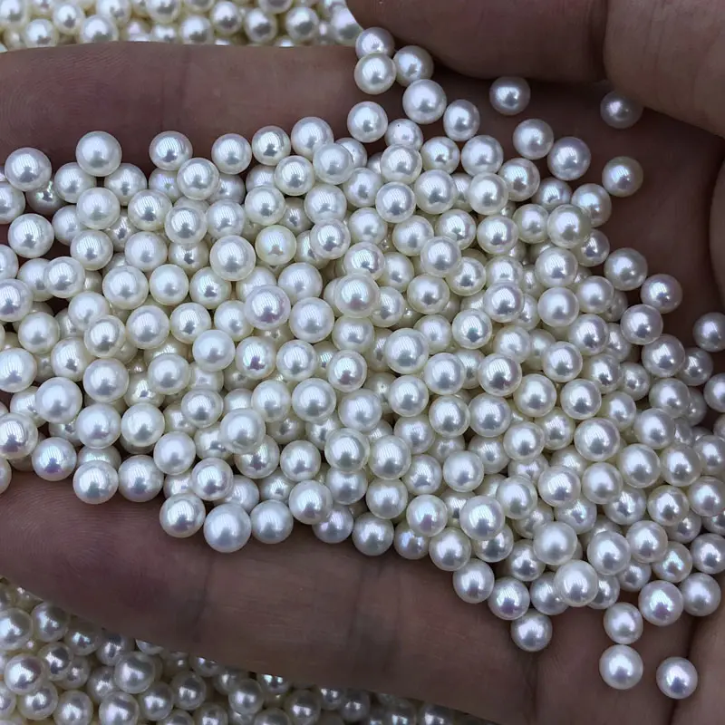 Perles d'akoya d'eau douce en gros, 4-4.5mm, lustre élevé, forme ronde, surface propre