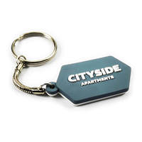 Porte-clés personnalisés en PVC écologique, étiquettes de clés en fer, moulage par micro-injection, impression typographique, couleur PMS personnalisée