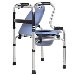 Marchette manuelle avec poêle de lit pour personnes âgées, produit de soins à domicile, support portable léger, chaise d'aisance, cadre de marche 3 <span class=keywords><strong>en</strong></span> 1 - Product Image 5