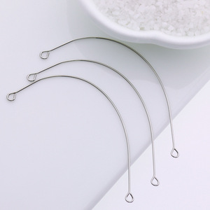 Boucles d'oreilles artisanales hypoallergéniques, crochets de boucles d'oreilles en acier inoxydable or argent 65mm pour <span class=keywords><strong>la</strong></span> fabrication de bijoux à bricoler soi-même - Product Image 5